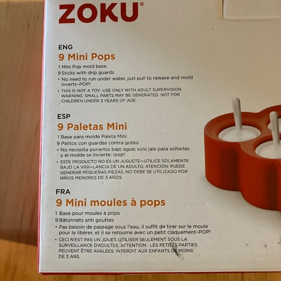 ZOKU Mini Pops Paletas Mold Set Makes 9 Pops! - Picture 3 of 7